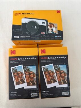 Kodak Mini Shot 2 Instant Camera Kit in Yellow with Black Accents